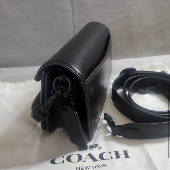 Coach Tabby 20 Polished Leather Shoulder Bag Black Monogrammed w/Dust Bag - Picture 5 of 16